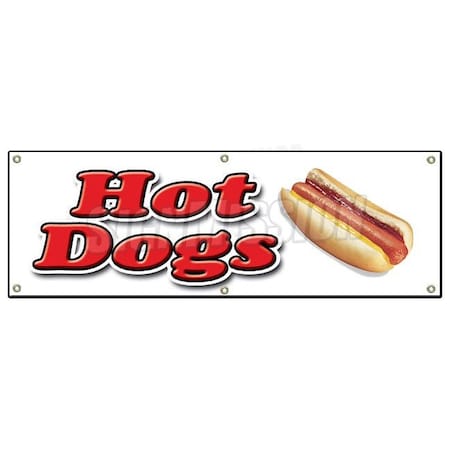 Signmission HOT DOG 1 BANNER SIGN hot dogs cart Chicago wiener franks chili signs B-72 Hot Dogs1